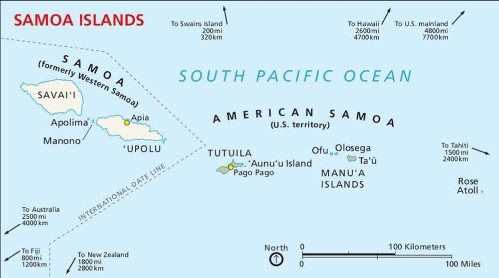 American Samoa is a U.S. territory covering seven islands in the South Pacific.