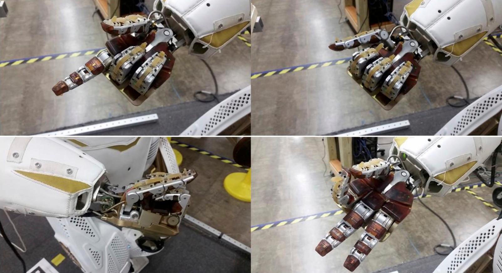 Different types of hands on a NASA Valkyrie robot.