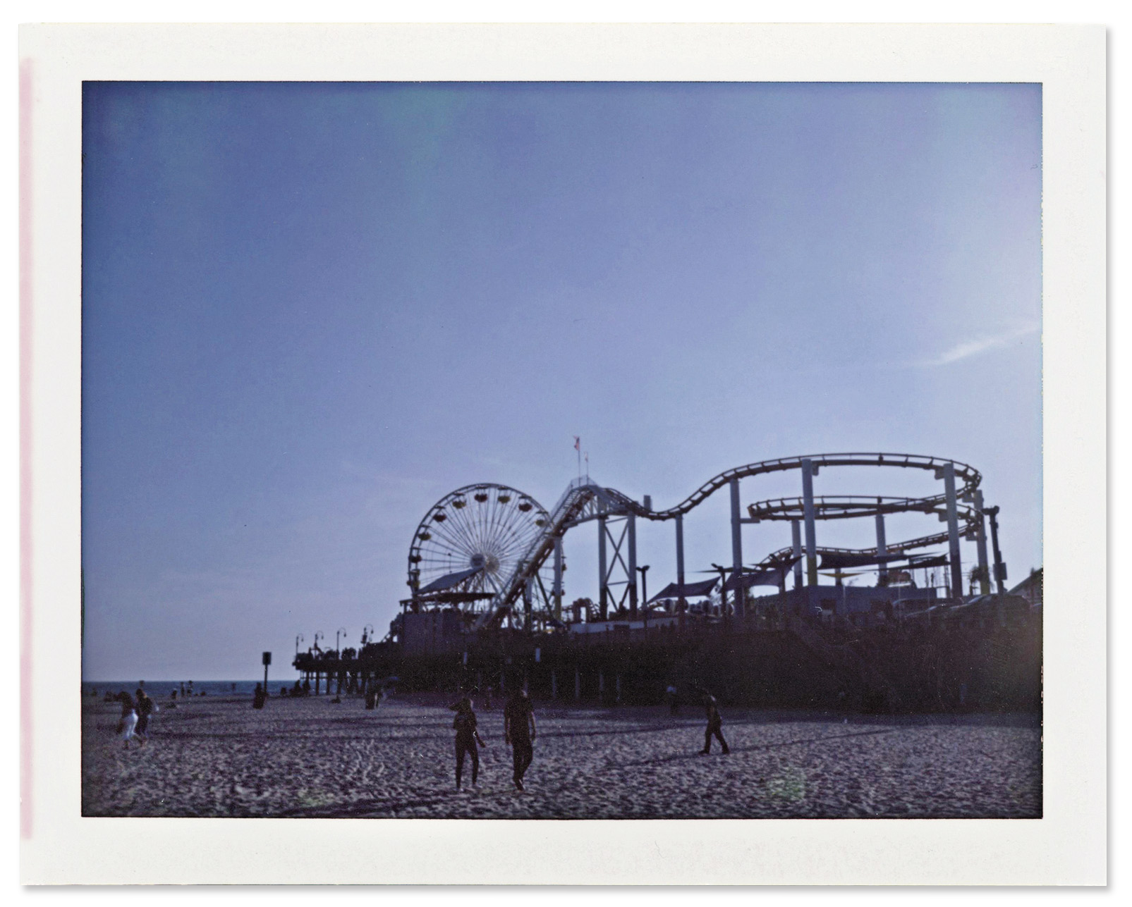 The Ferris wheel and roller coaster