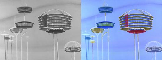 Establishing shot from the Jetsons