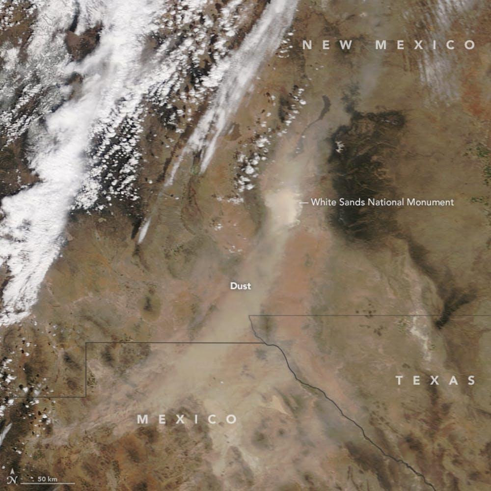 thick plumes of dust