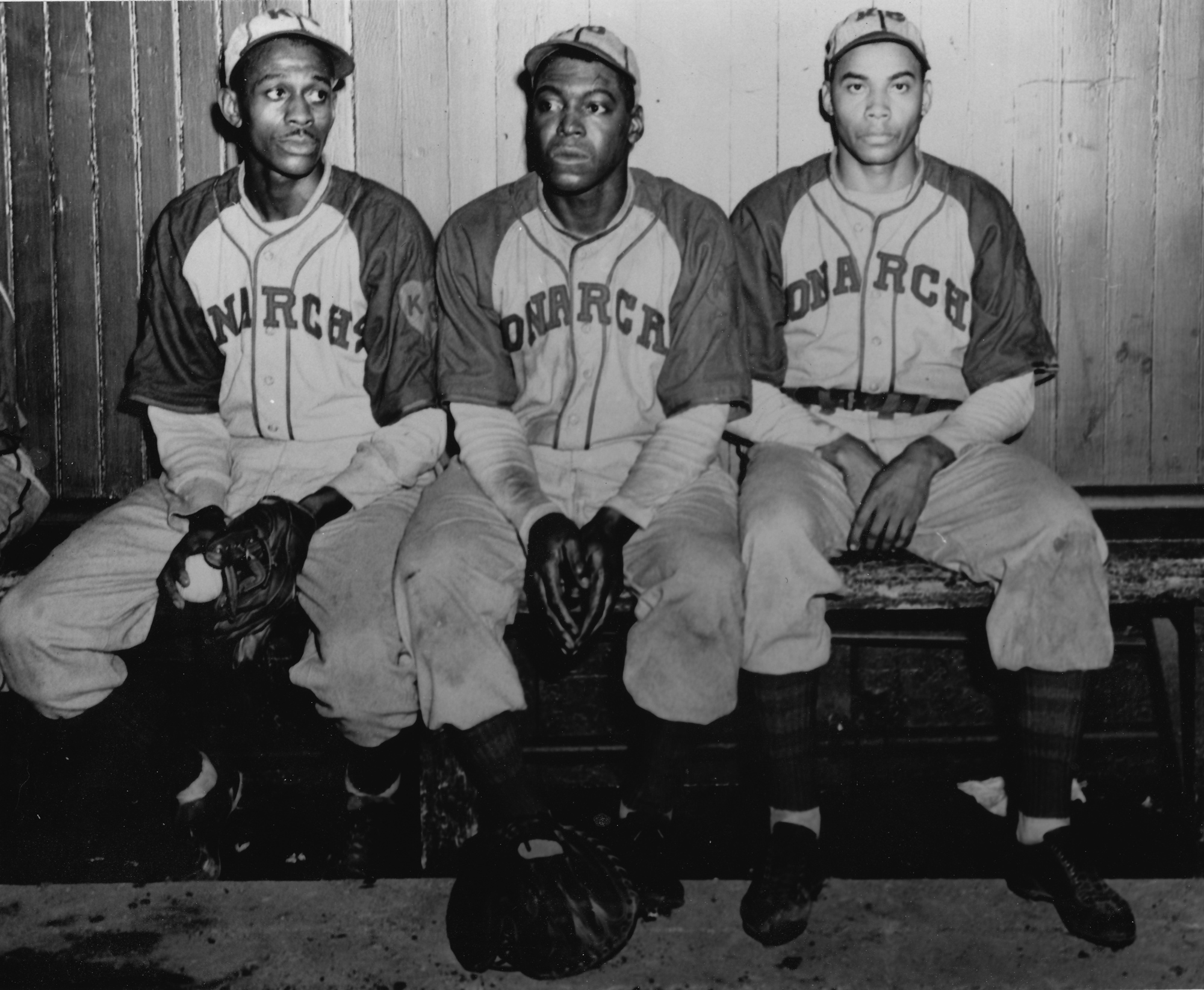 Joe Greene {center) with Satchel Paige (far left)