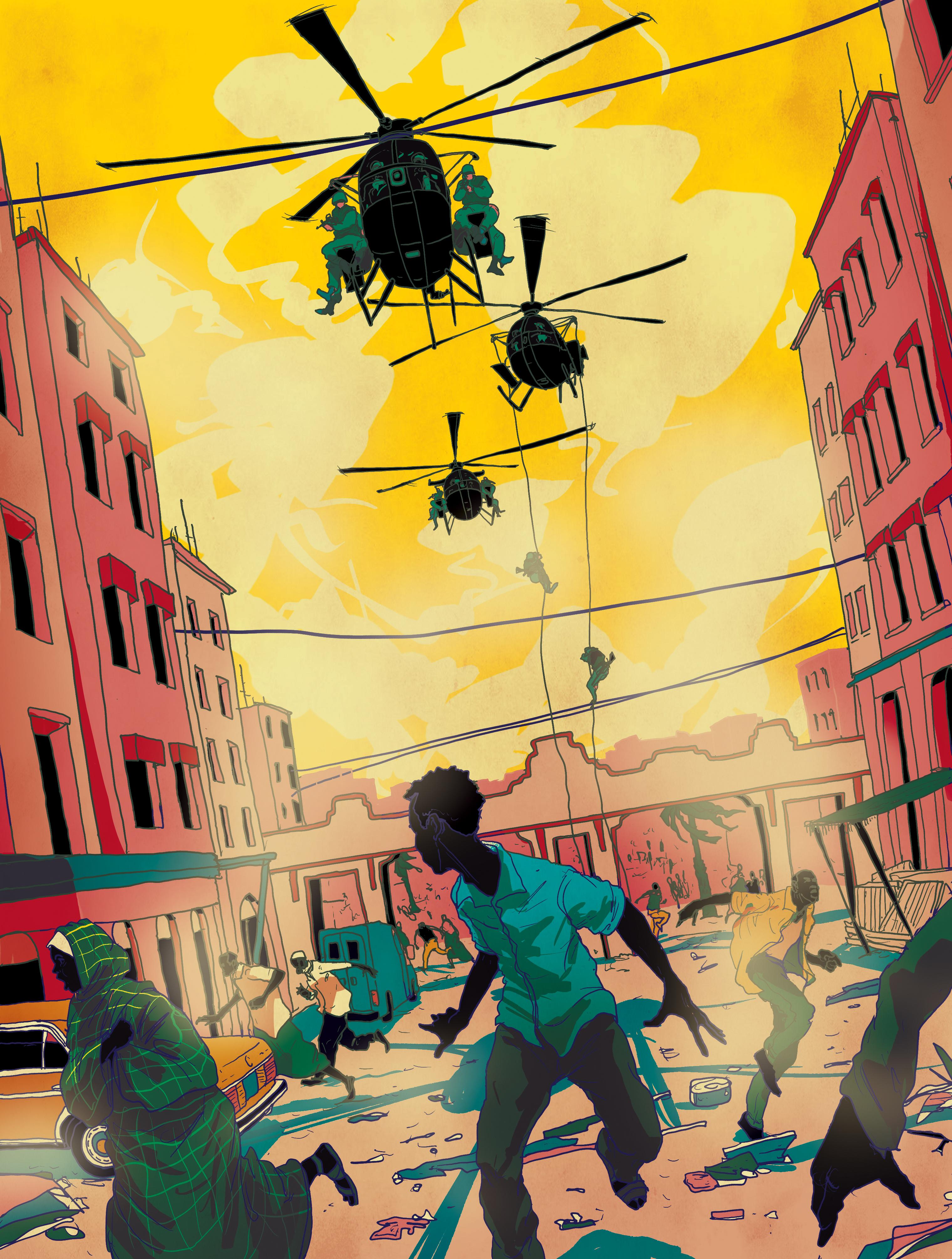 Black Hawk down illustration