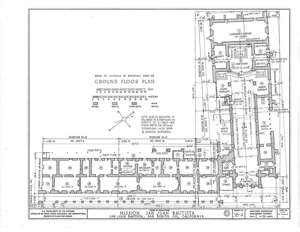 Plan of Mission San Juan Bautista